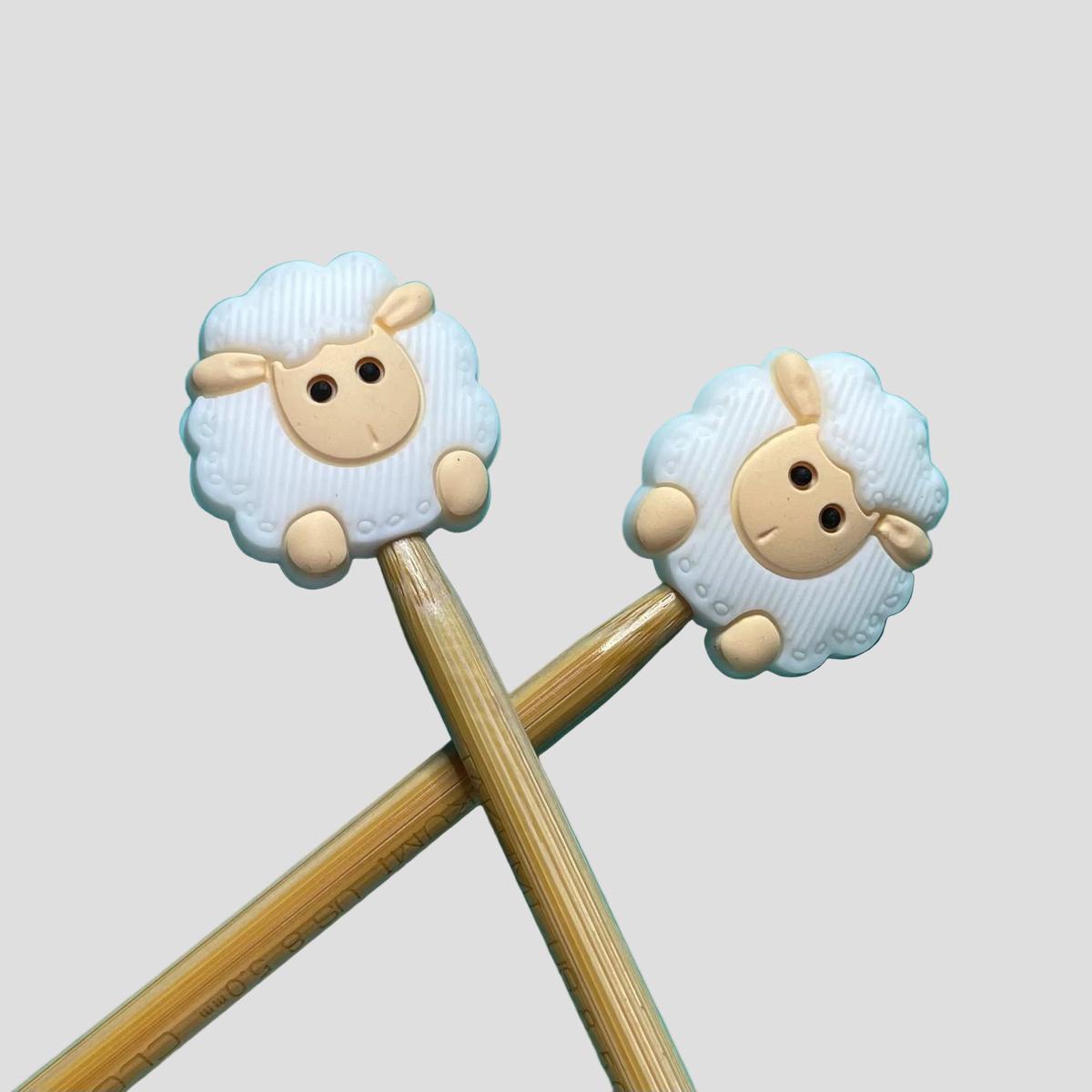 White Sheep Knitting Needle Point Protectors