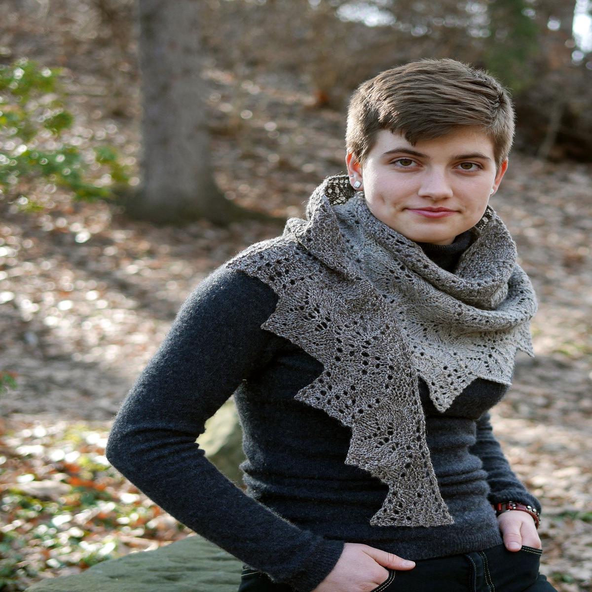 Magnolia Plaza Asymmetric Shawl knitting pattern
