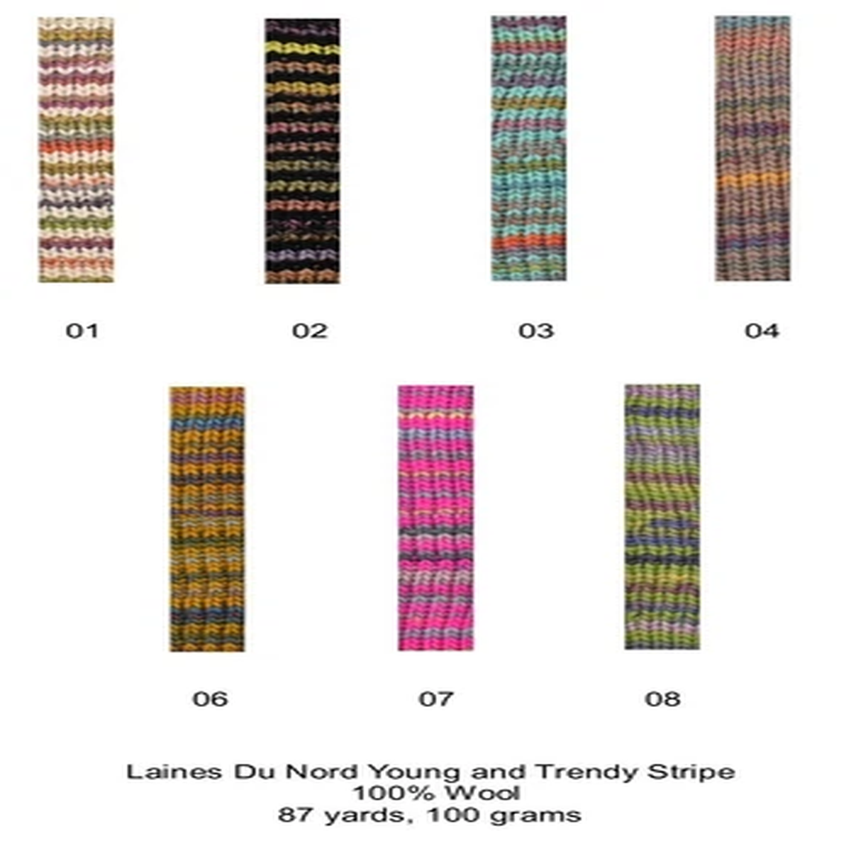 Young and Trendy Stripes Yarn from Laines du Nord; 7 Introductory Colors