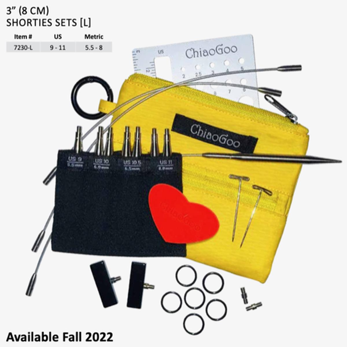 ChiaoGoo Yellow Shorties Interchangeables Set (US9-US11)