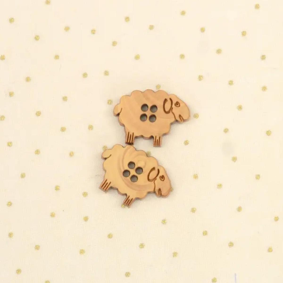 Sheep Friends Wooden Buttons