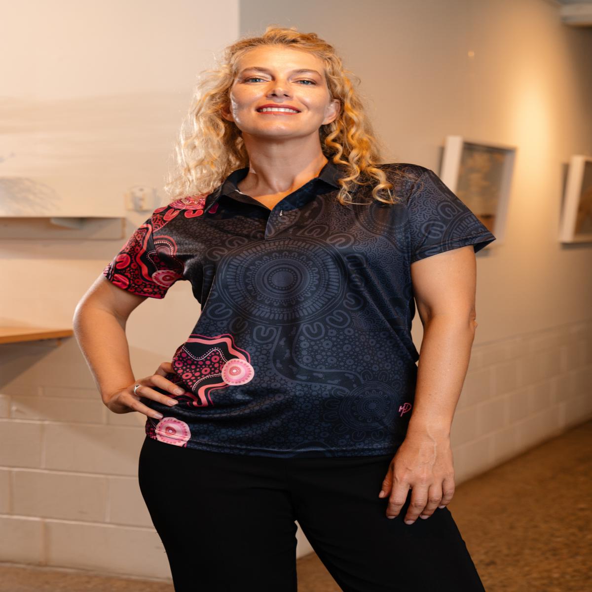 (Bulk) Celebration Through Generations Essence NAIDOC 2026 Women's Fitted Polo Shirt
