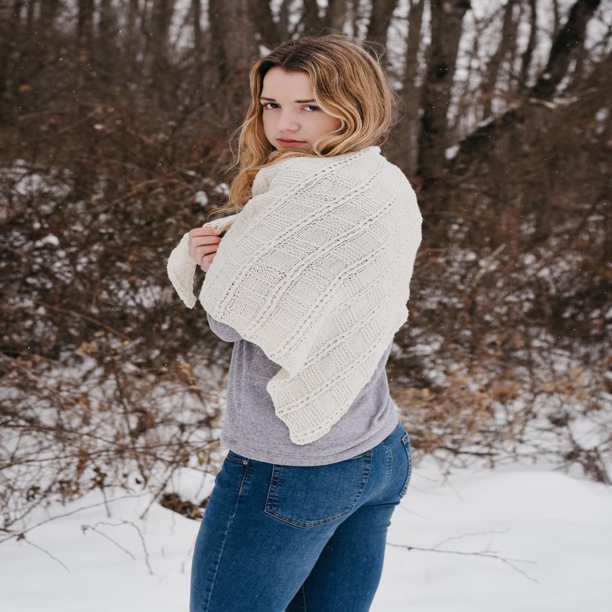 Postage Stamp Shawl knitting pattern