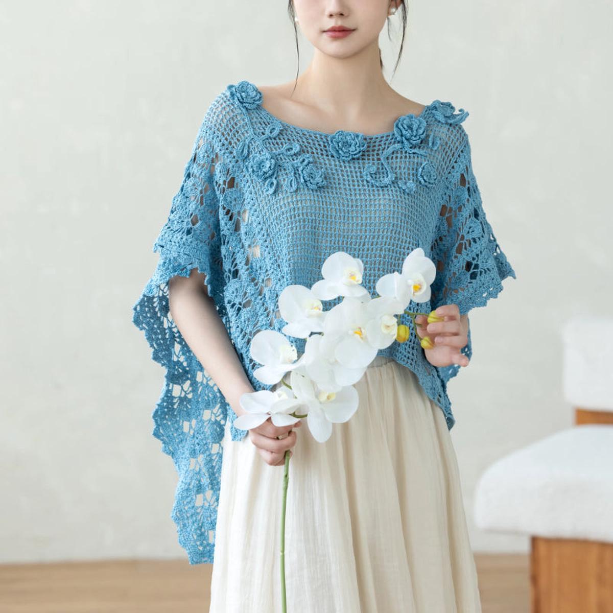 Floral Mist Pullover Crochet Yarn Kit