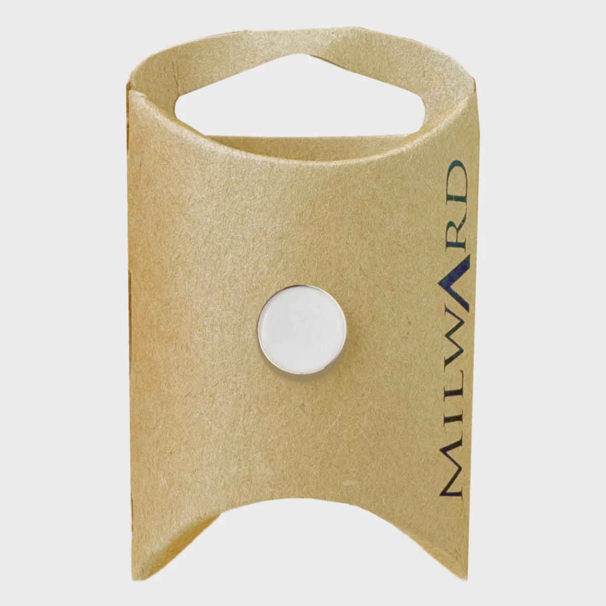 ABS Shank Gold Rim Flat Buttons / White (11mm)