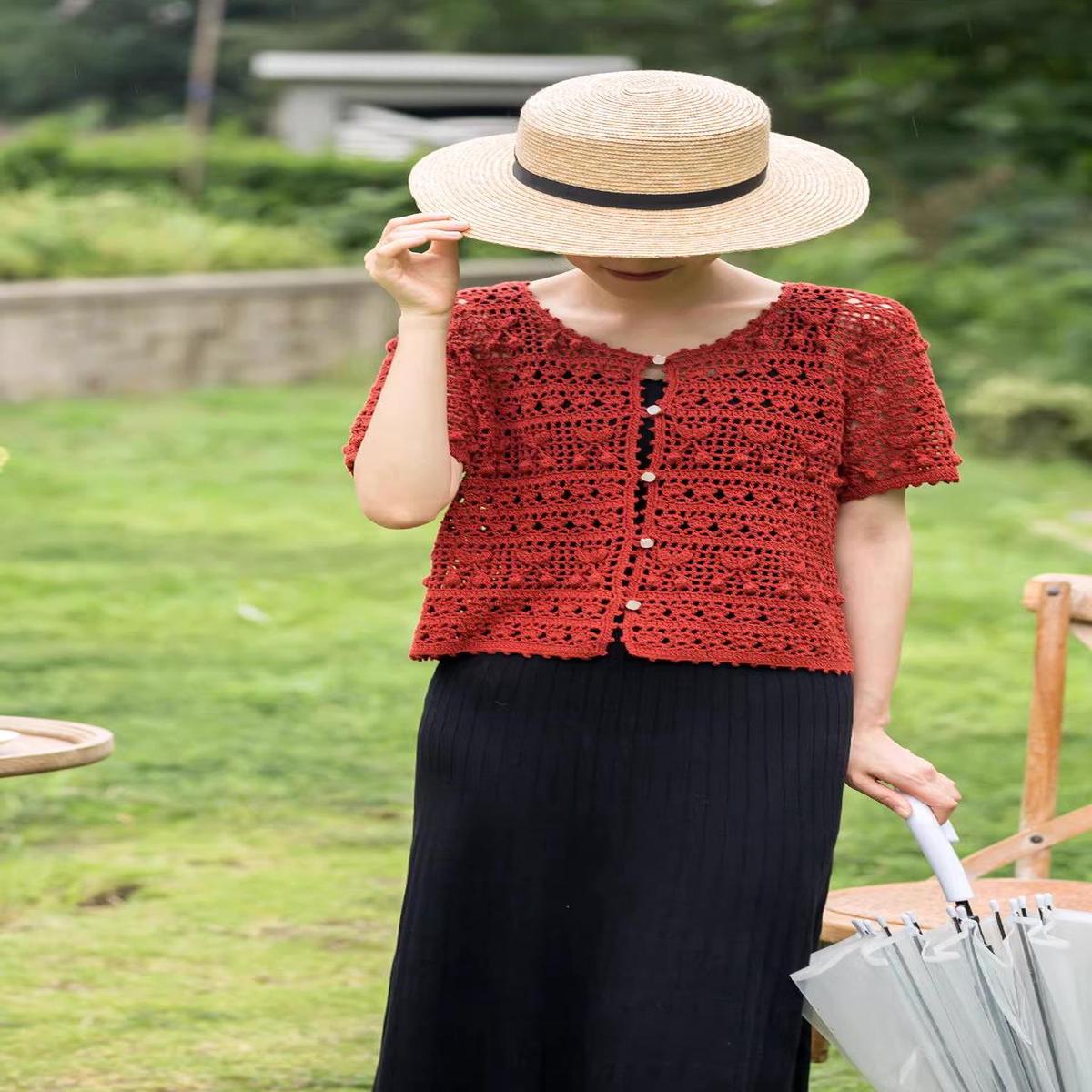 Cherry Cardigan Crochet Yarn Kit