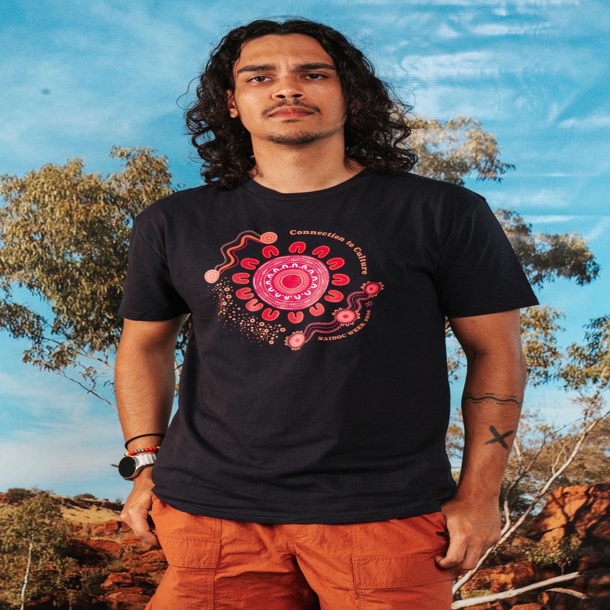 Connection To Culture NAIDOC Week 2026 Navy Cotton Crew Neck Unisex T-Shirt