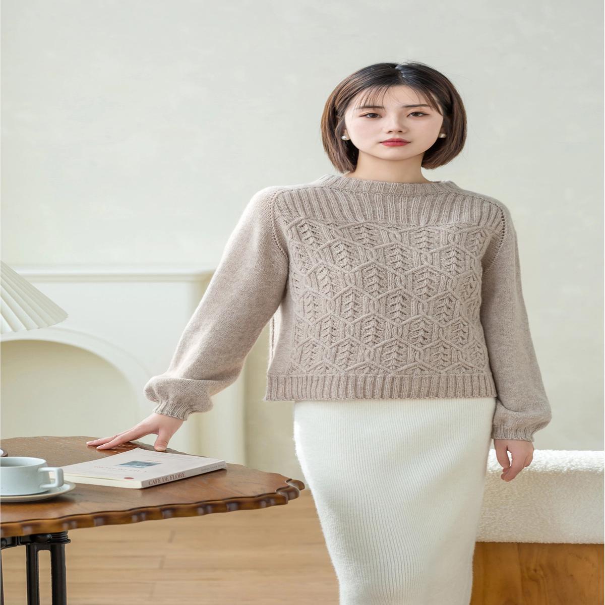 Wheat Ceramic Pullover Knit Yarn Kit
