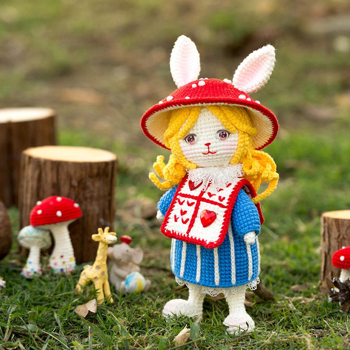 Alice's Curious Bunny Doll Crochet Yarn Kit