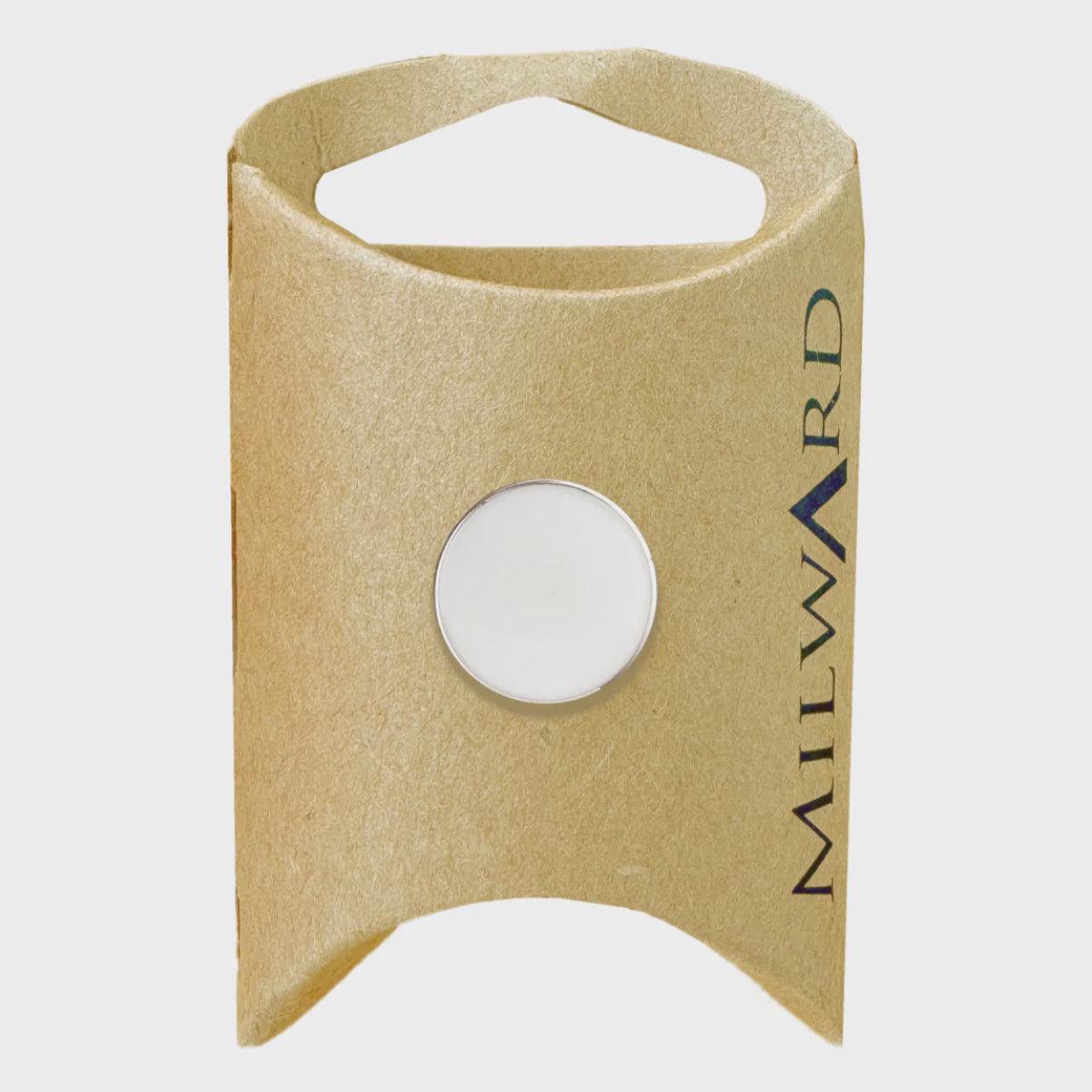 ABS Shank Gold Rim Flat Buttons / White (15mm)