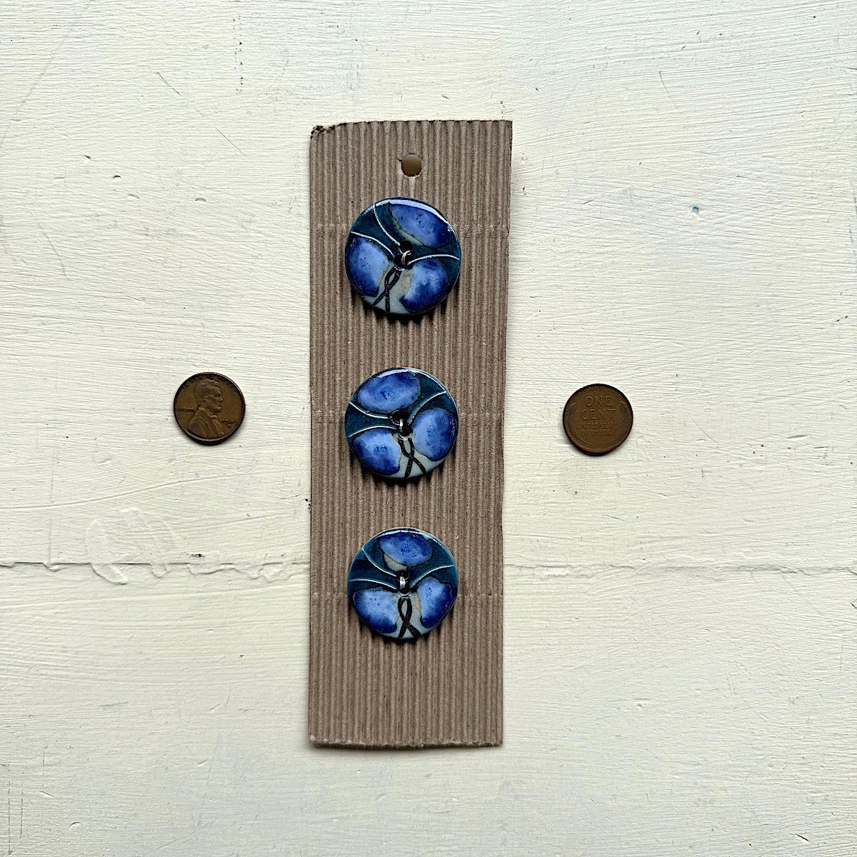 Blue Floral Buttons