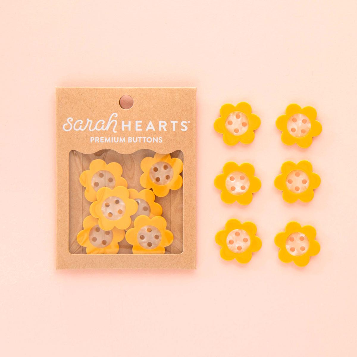 Yellow Daisy Buttons | 1in | 6ct