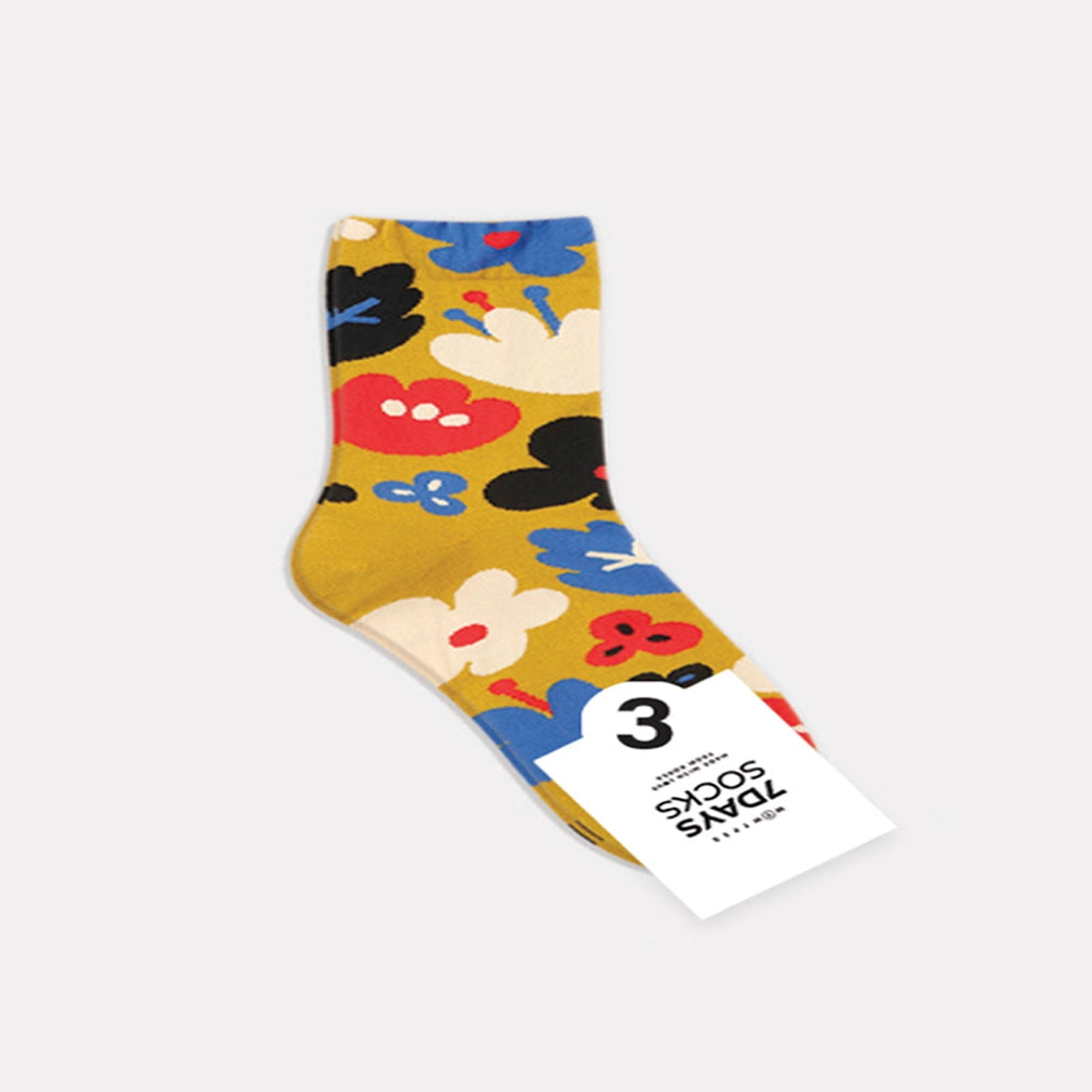 7DAYSSOCKS - Women`s Crew Flower Fleur Socks W-L-210-3
