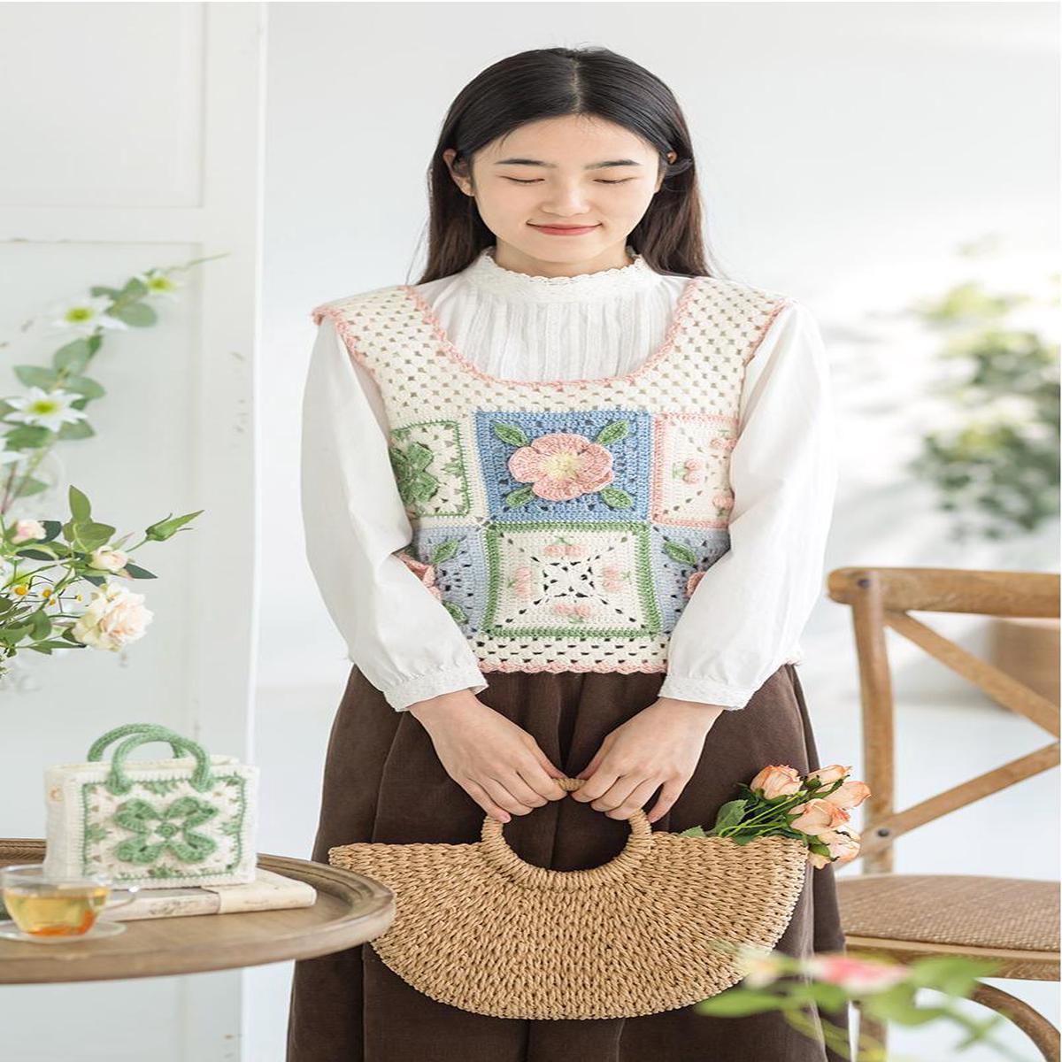 Clear Floral Vest Crochet Kit