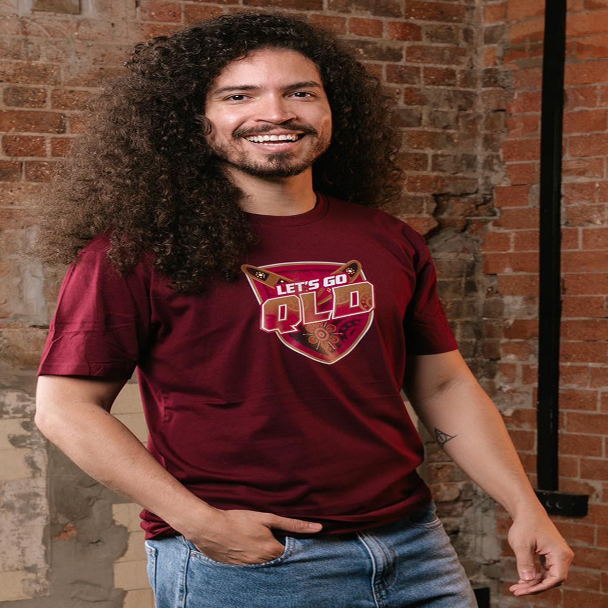 Maroon Warrior Shield Burgundy Cotton Crew Neck Unisex T-Shirt