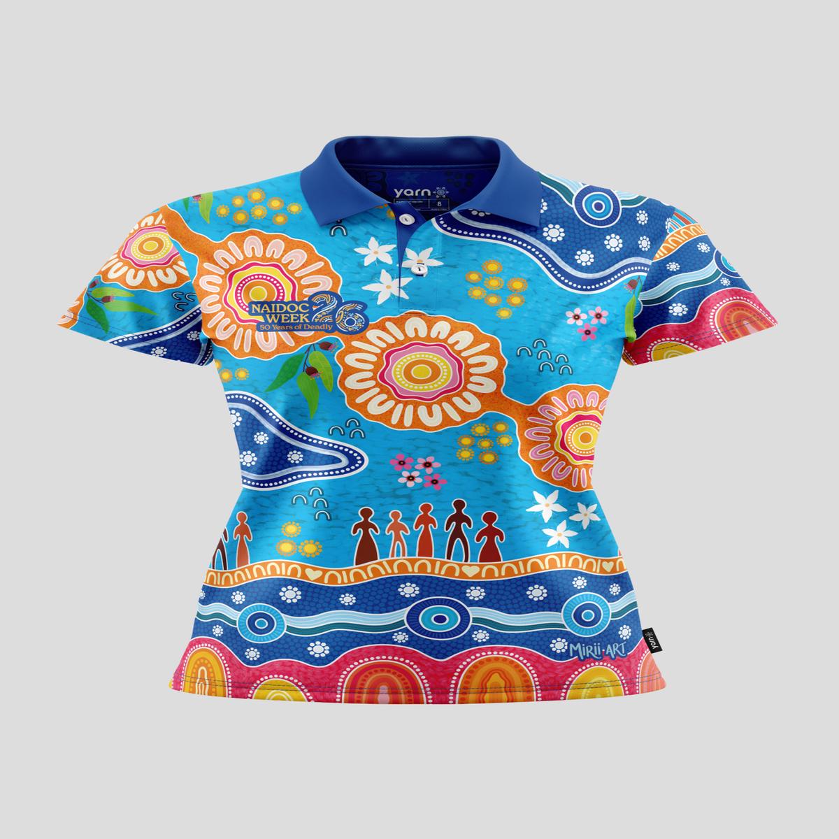 (Bulk) Built On Strong Shoulders NAIDOC 2026 Women's Fitted Polo Shirt