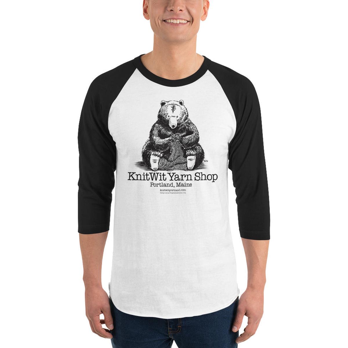 Bear Knitting 3/4 sleeve raglan shirt