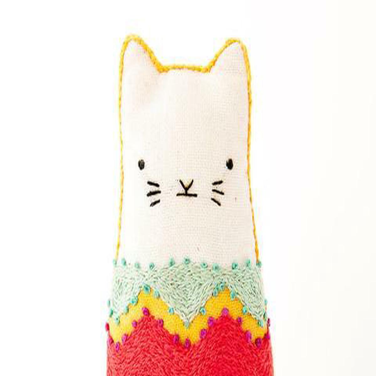 Fiesta Cat DIY Embroidered Doll Kit (Kiriki, Level 2)