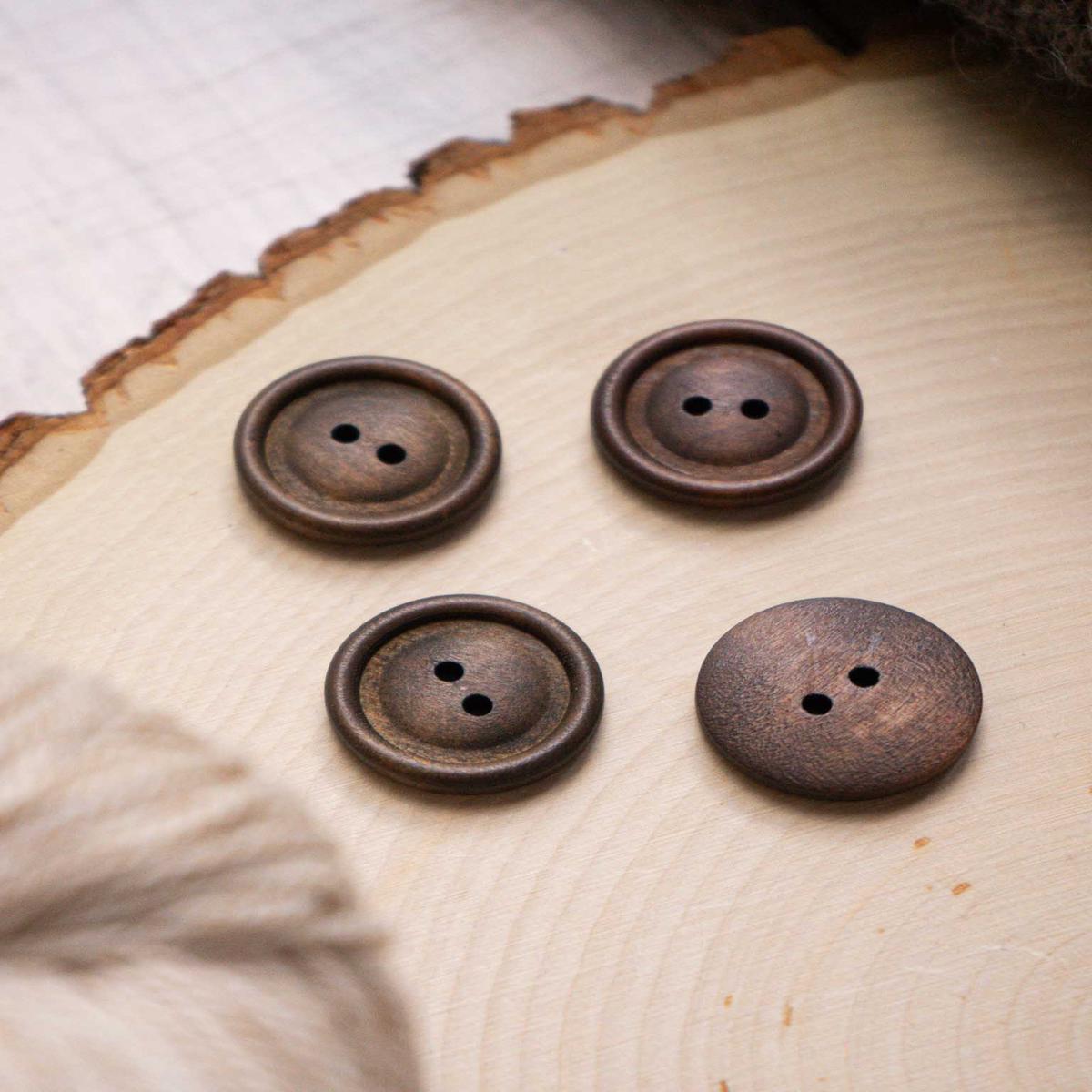 Timber  25mm Wooden Button