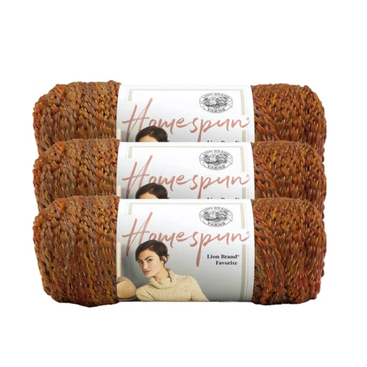 (3 Pack) Lion Brand Yarn 790-408B Homespun Bulky  Yarn, Wild Fire