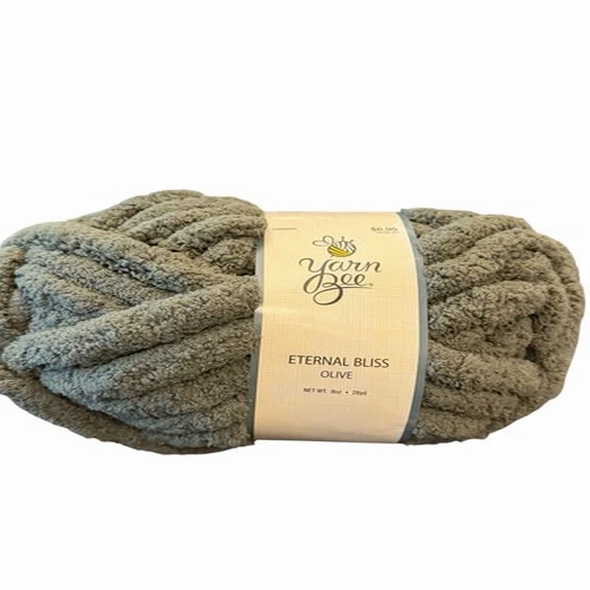 Yarn Bee Eternal Bliss Yarn Color is OLIVE 8 oz 28 yds 100% Polyester Jumbo #30
