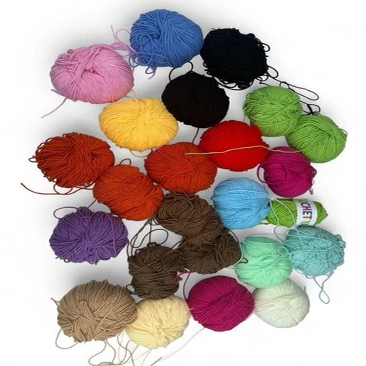 Yarn Lot 24 Skeins Cotton Acrylic Blend Crochet Knitting Craft Bulk