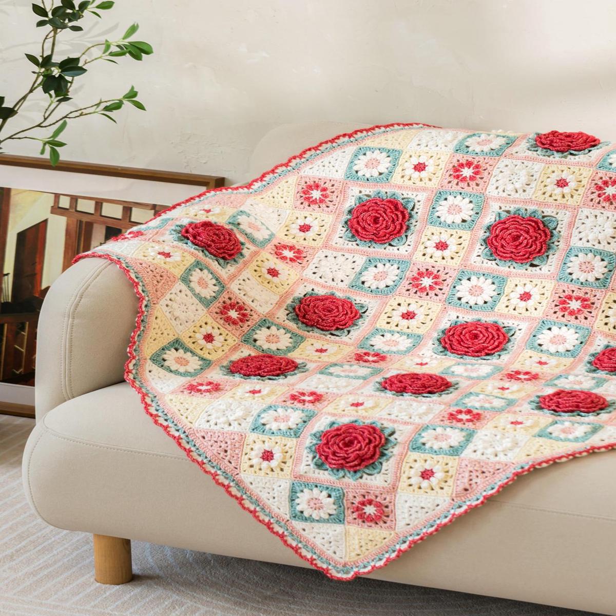 Blooming Flora Blanket Crochet Yarn Kit