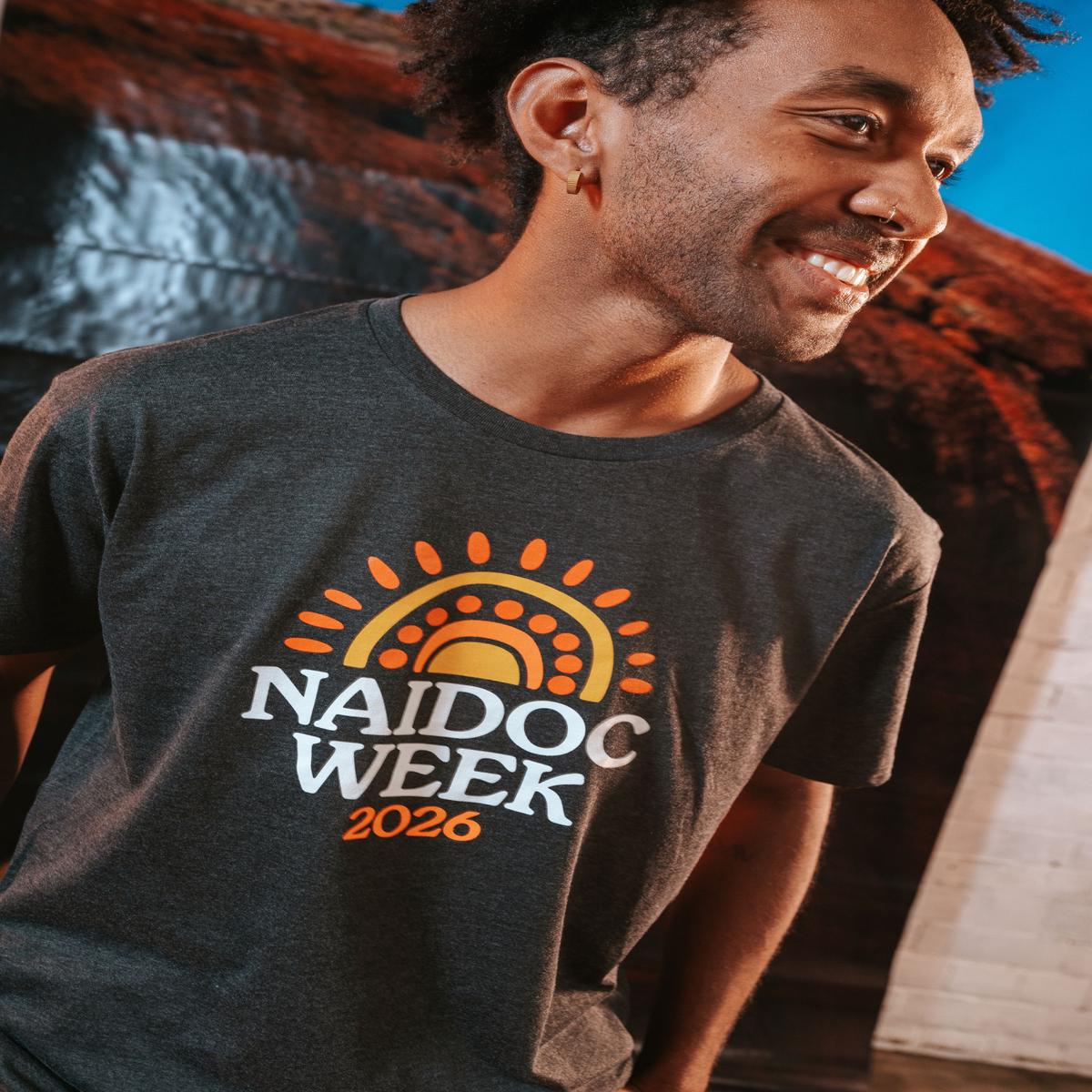 (Bulk) Core NAIDOC Week 2026 Ash Marle Cotton Crew Neck Unisex T-Shirt