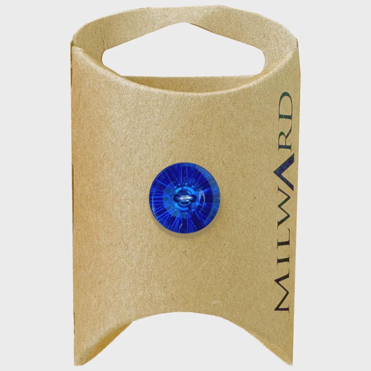 Acrylic Shank Crystal Flat Buttons / Royal Blue (13mm)
