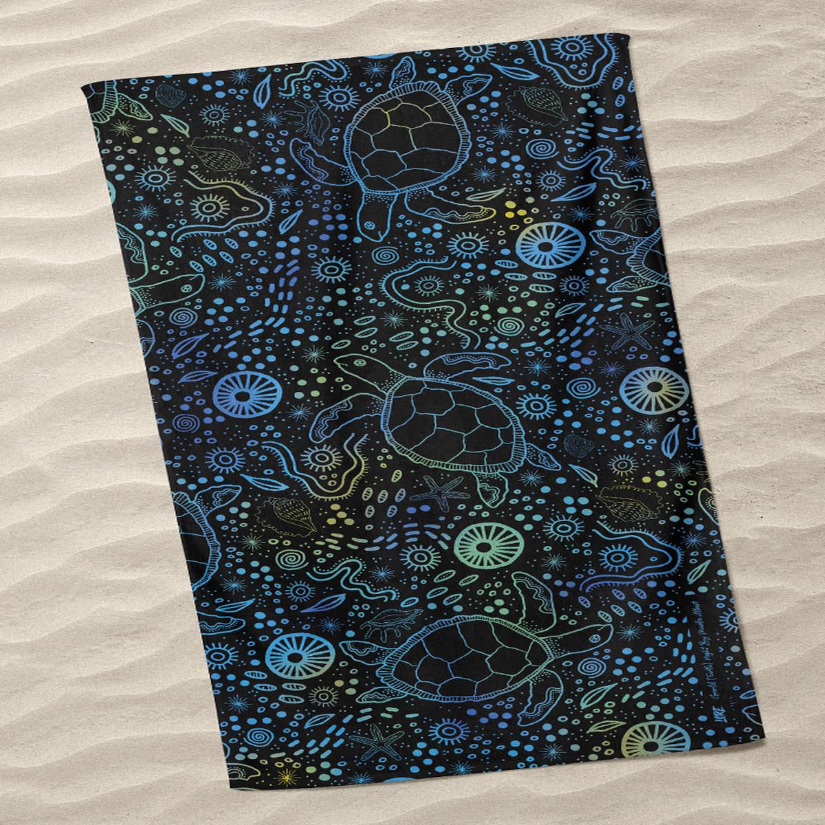 Goorlil (Turtle) Night Beach Towel