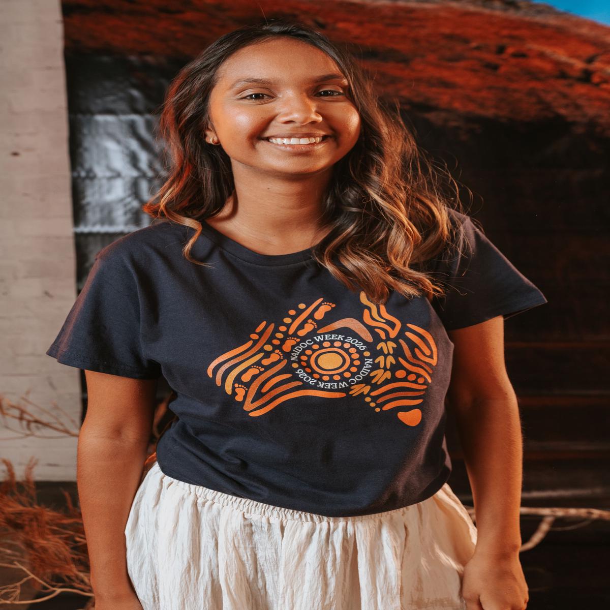 (Bulk) Australia NAIDOC Week 2026 Navy Cotton Crew Neck Women's T-Shirt