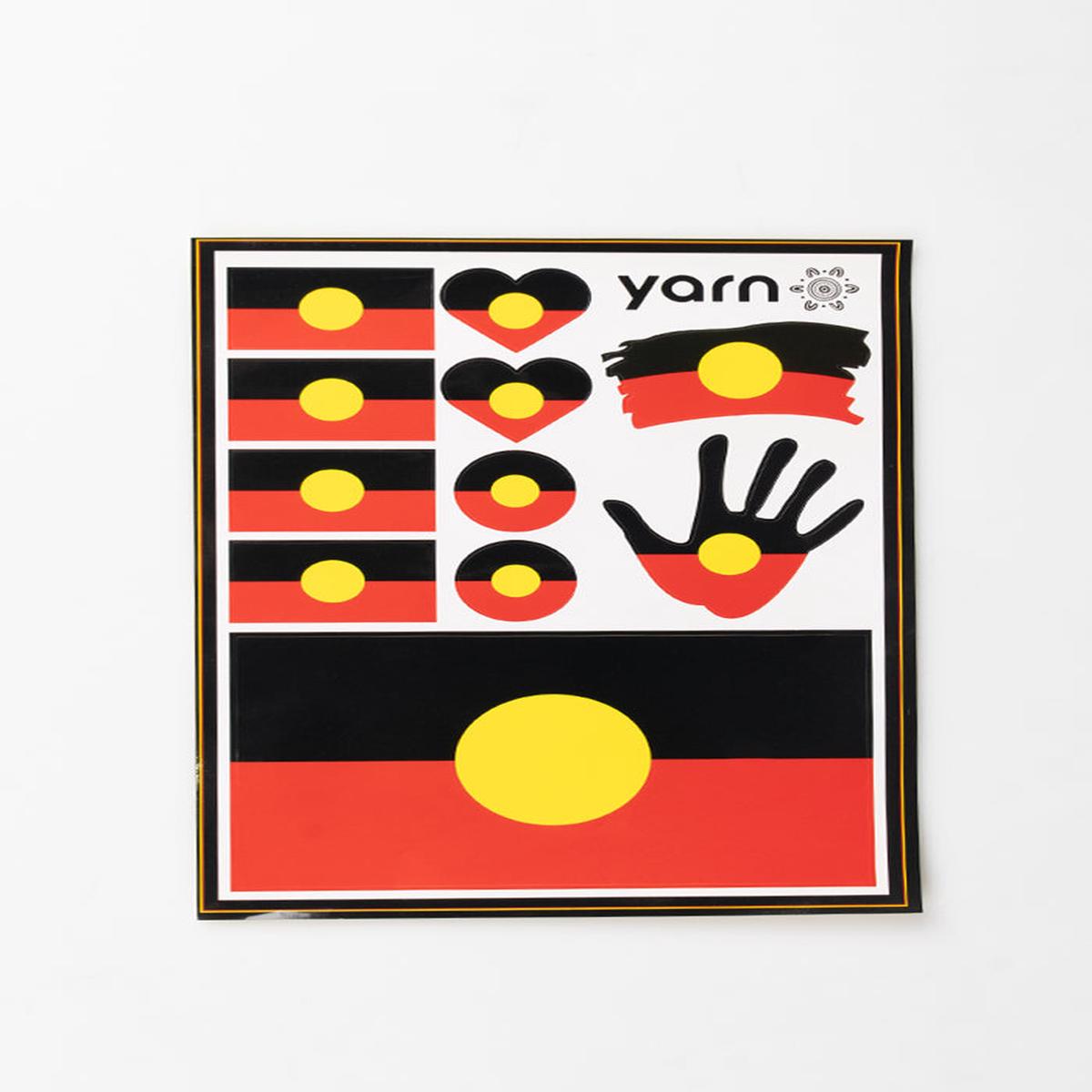 "Raise The Flag" Aboriginal Flag A4 Sticker Pack (3 Pack)