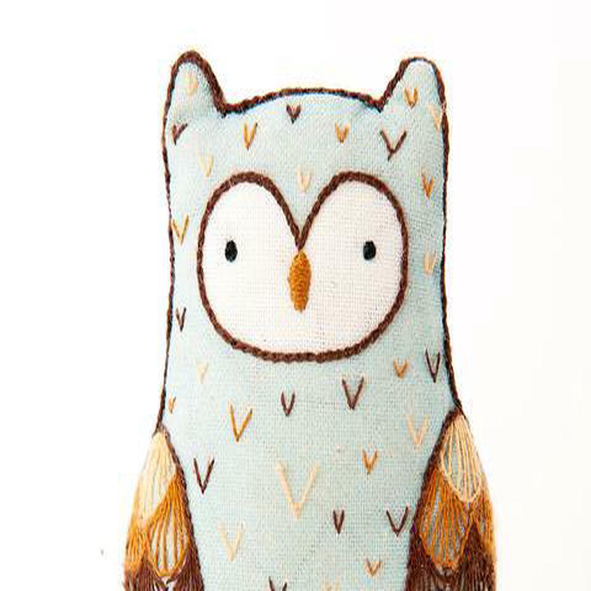 Horned Owl DIY Embroidered Doll Kit (Kiriki, Level 2)