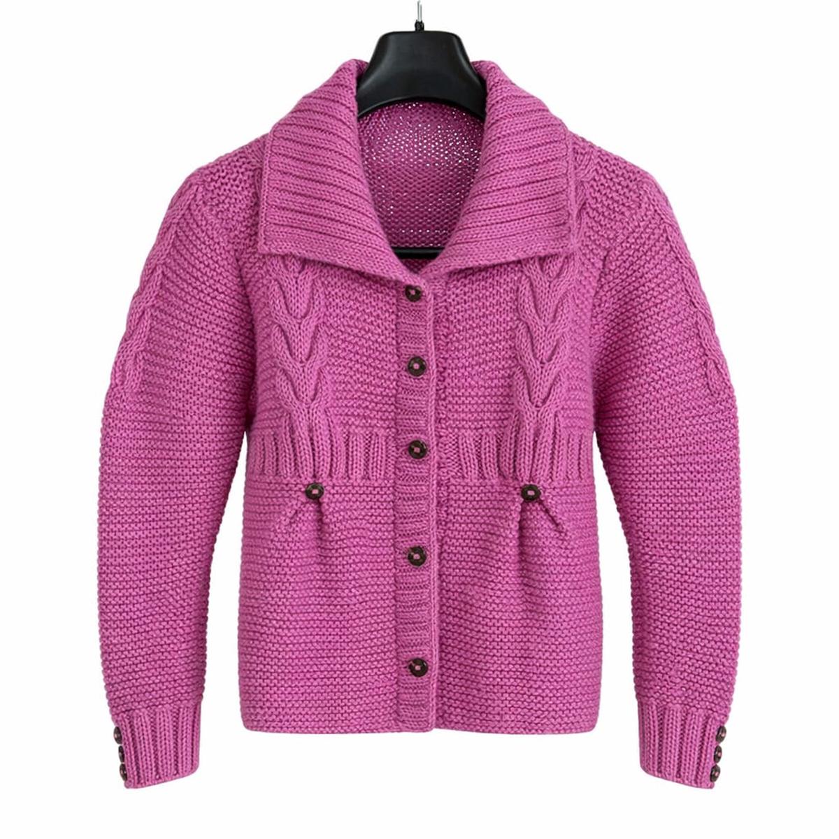 Organic Wool  |   Cardigan   | Mauve Pink