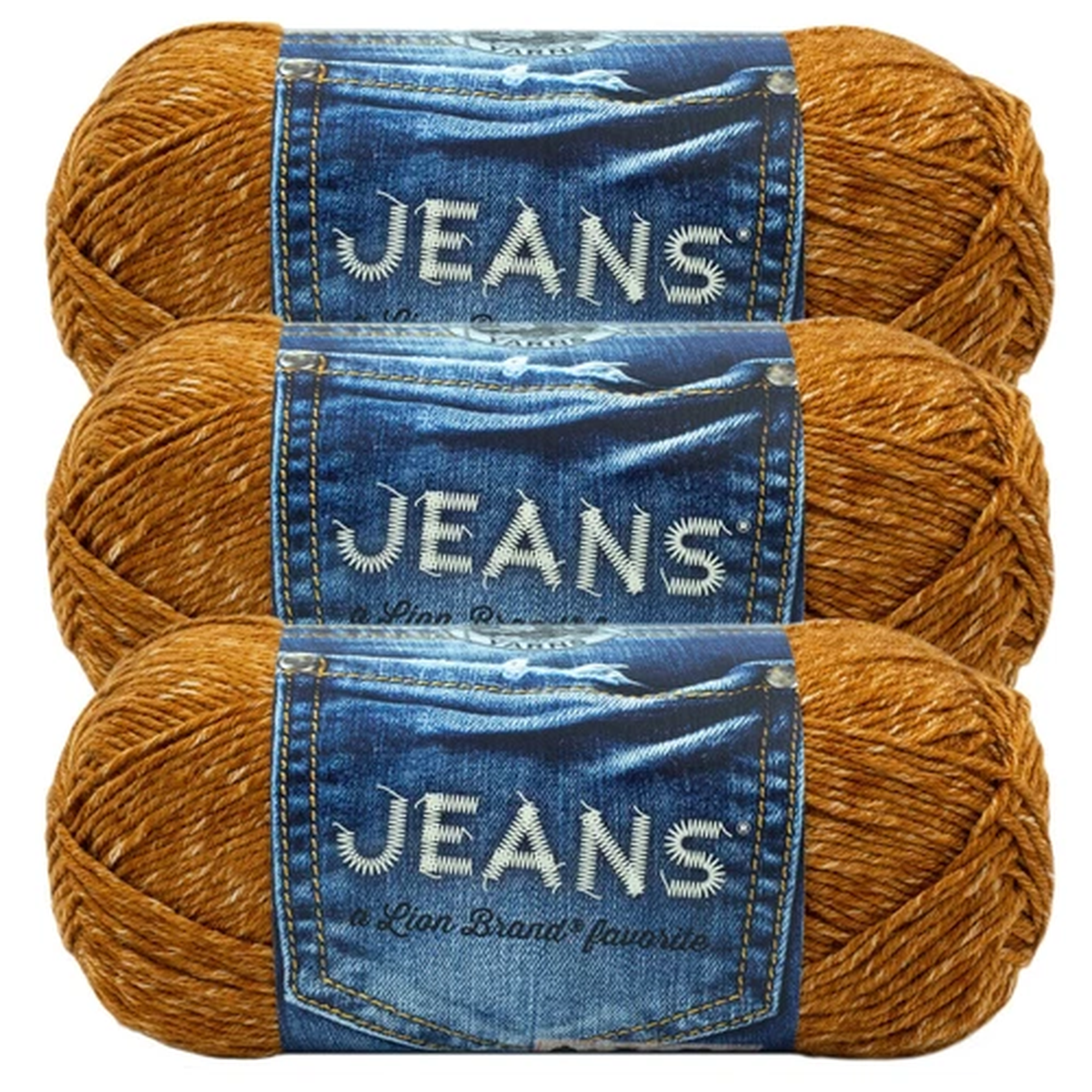 (3 Pack) Lion Brand Yarn 505-121E Jeans Yarn, Top Stitch