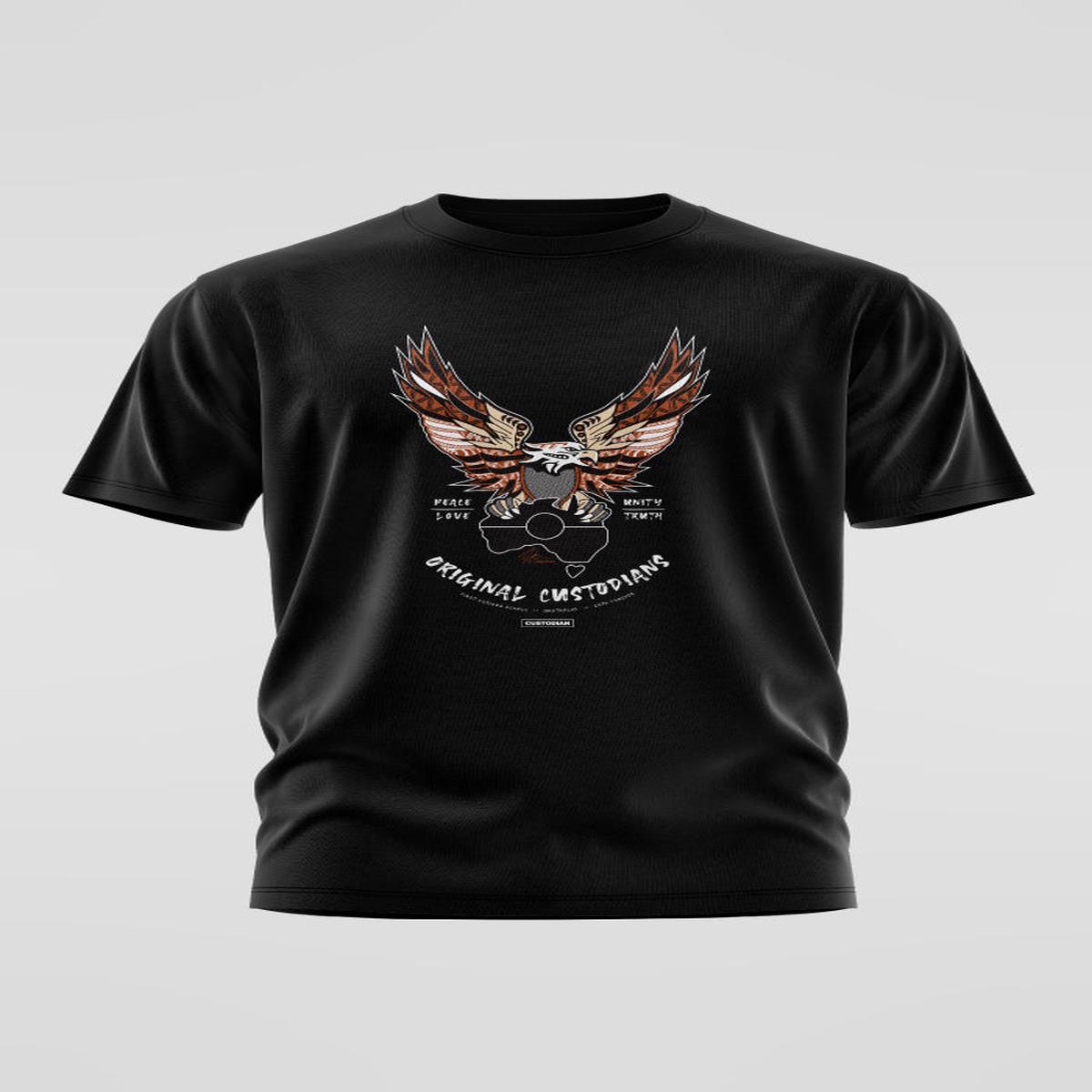 Original Custodians Black Cotton Crew Neck Kids T-Shirt
