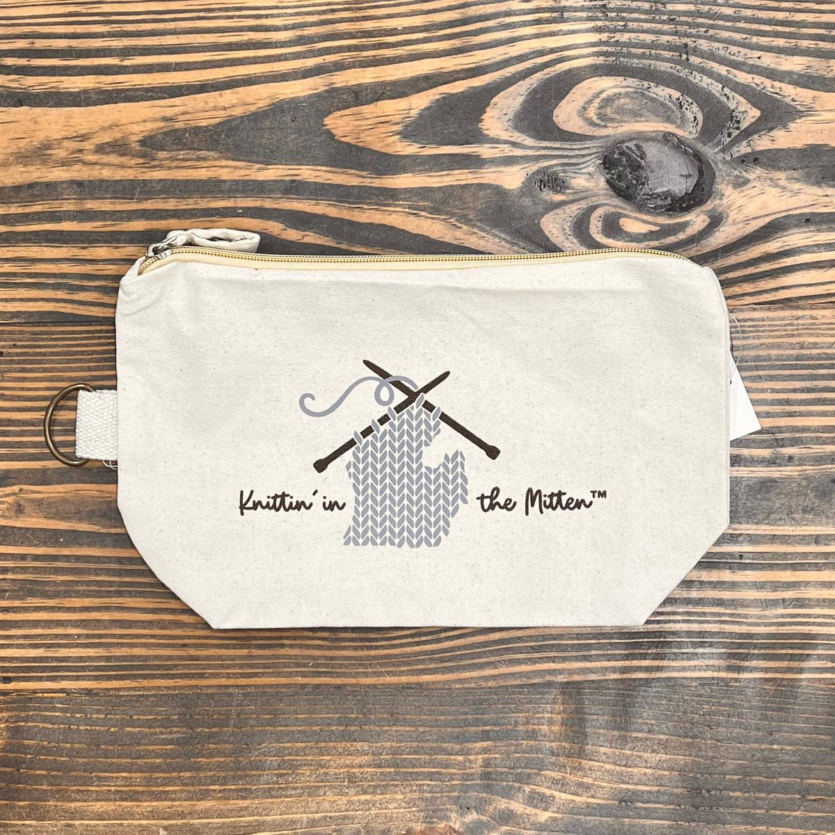 Knittin' in the Mitten Canvas Pouch