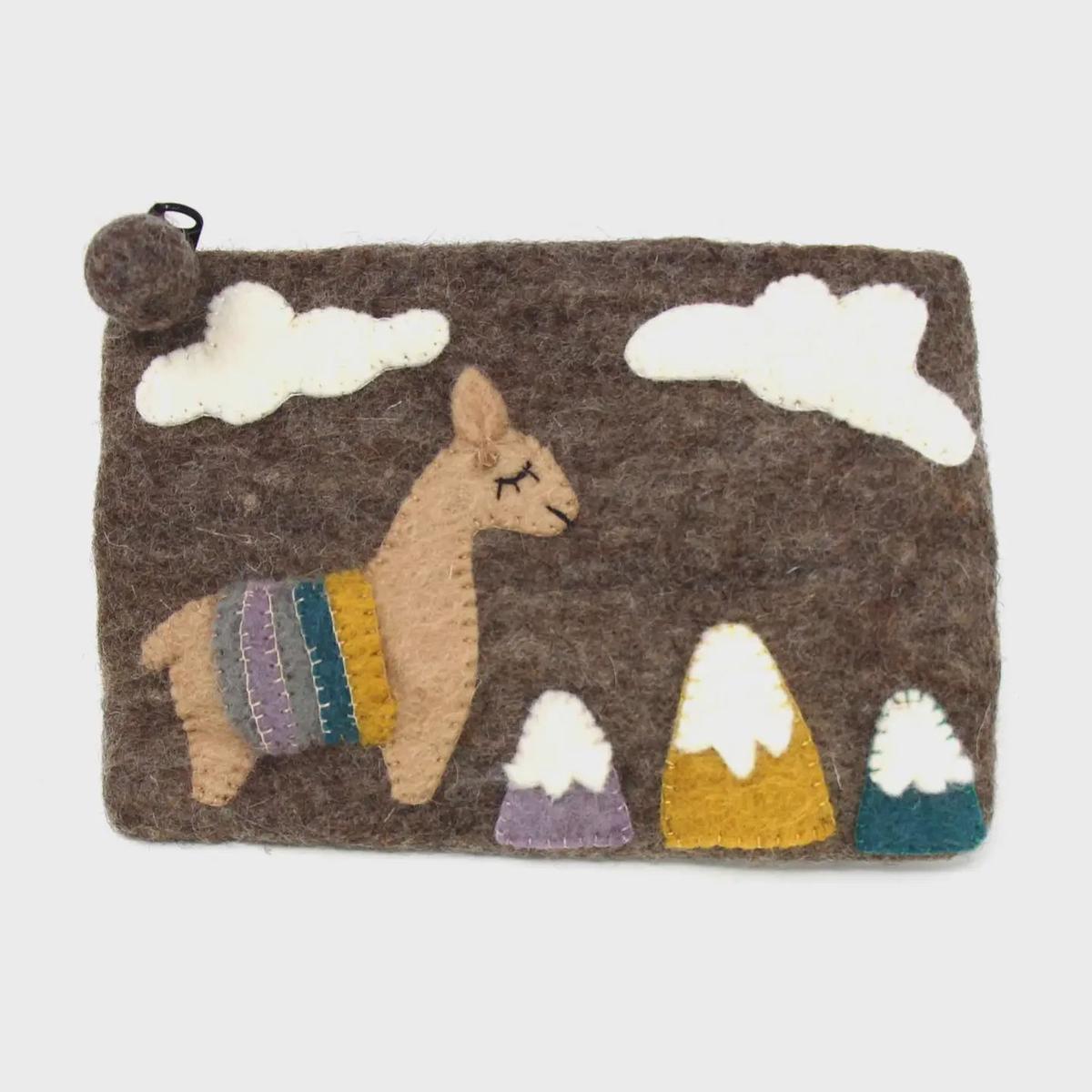 Llama Felt Notions Bag