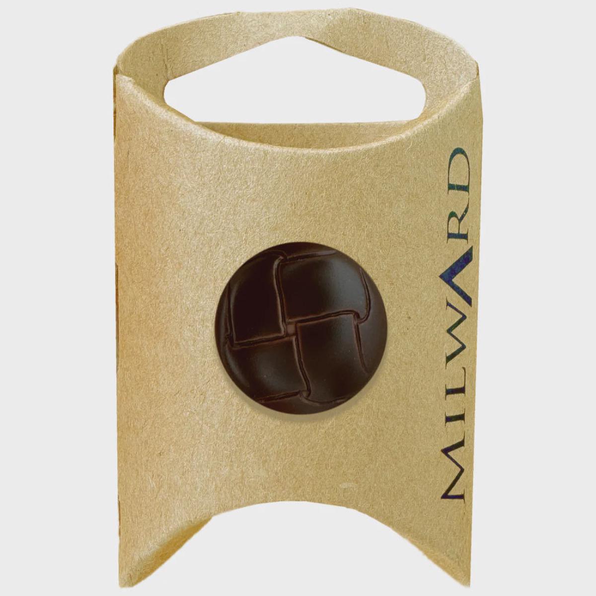 ABS Shank Faux Leather Buttons / Brown (20mm)