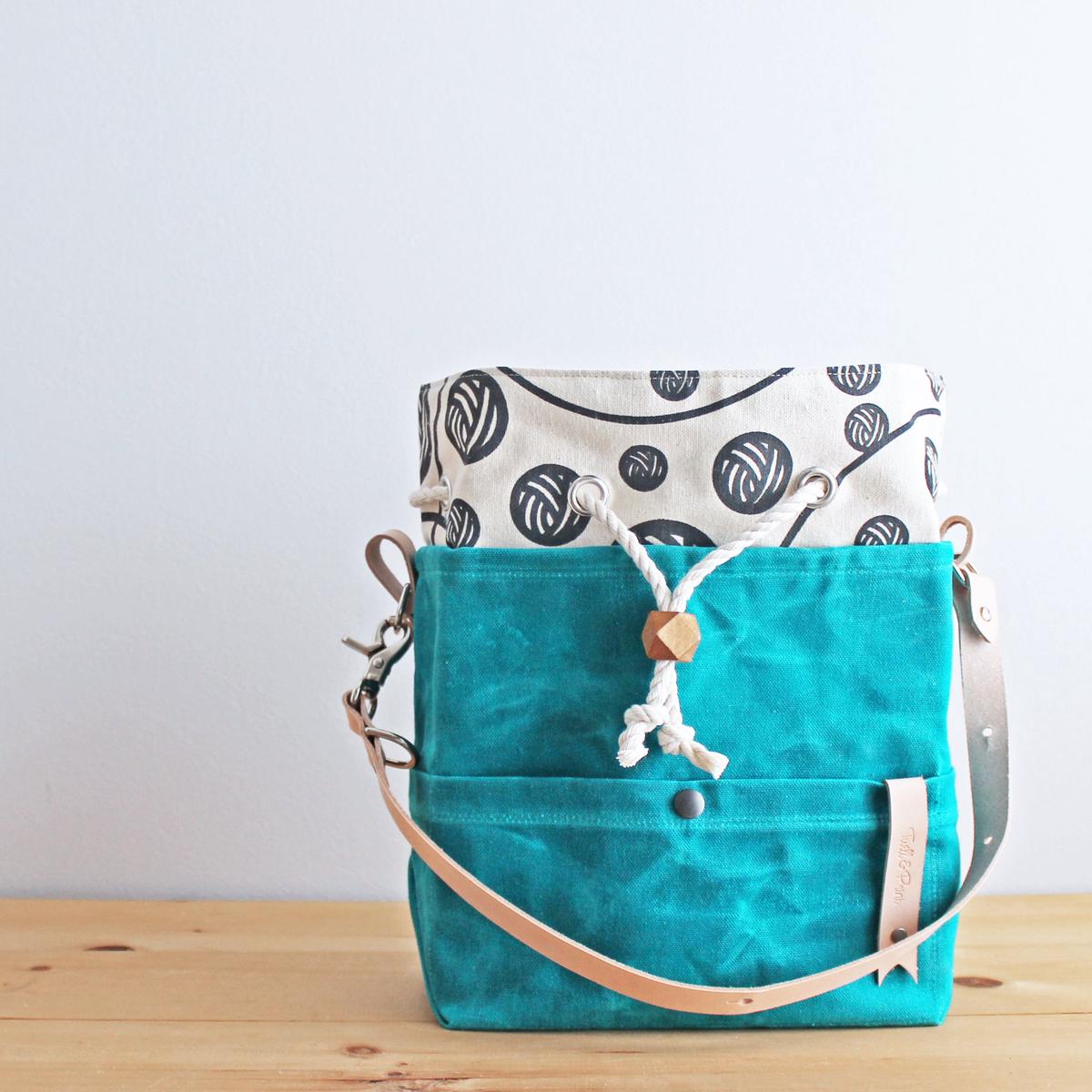 Bright Collection Waxed Canvas Drawstring Bag