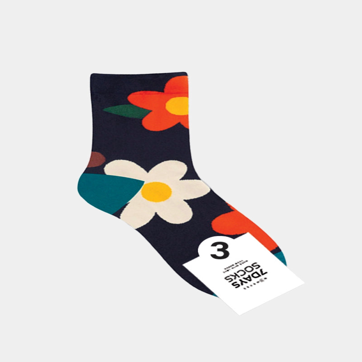 7DAYSSOCKS - Women's Crew Great Flower Socks KW-C-170-4