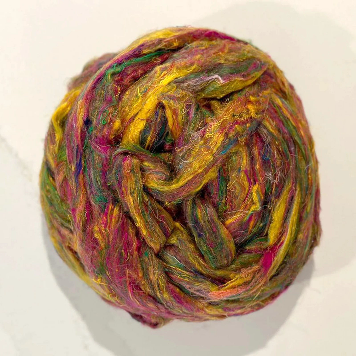 Recycled Sari Silk Top - Mardi Gras
