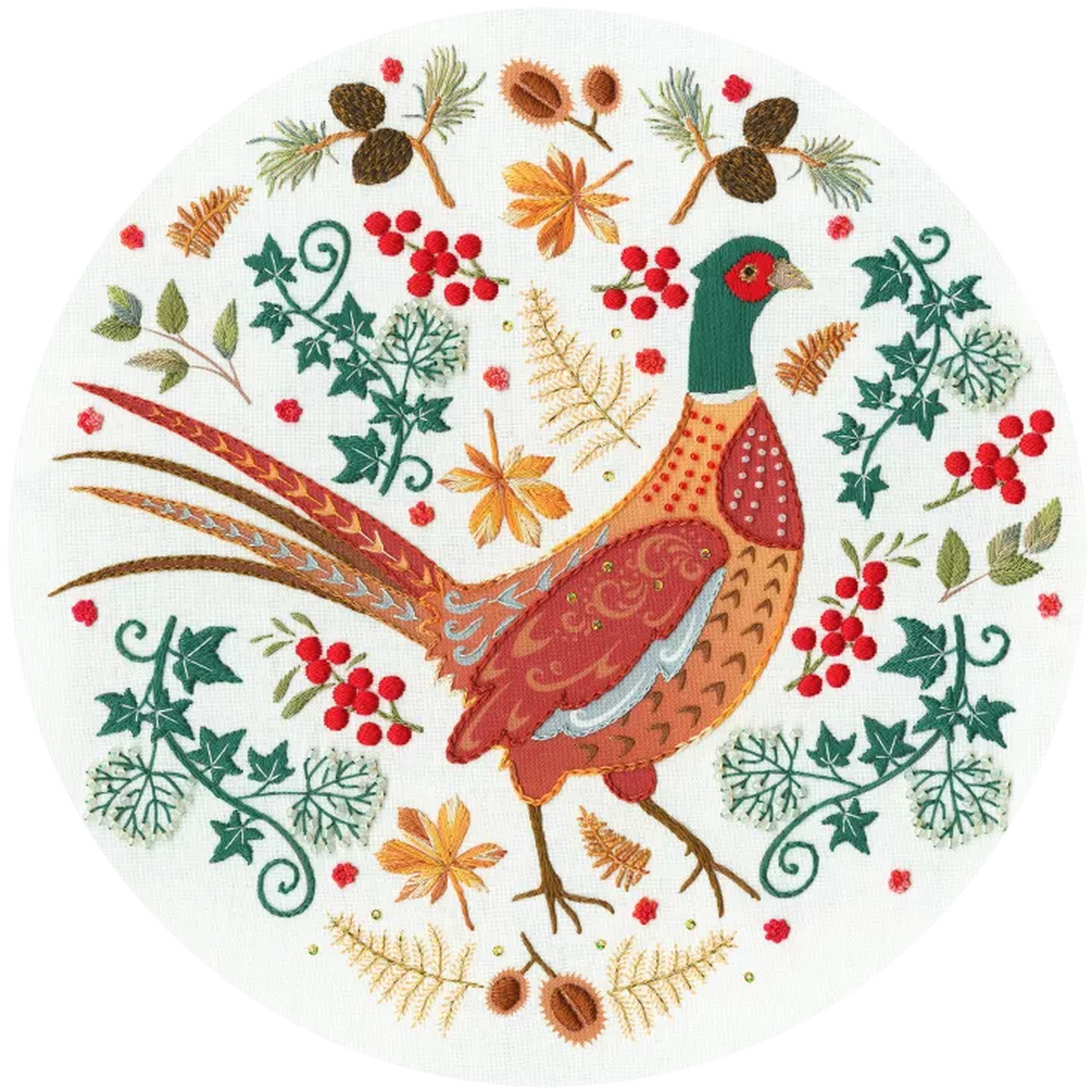 Bothy Threads - Folk Art: Folk Pheasant (Embroidery Kit)