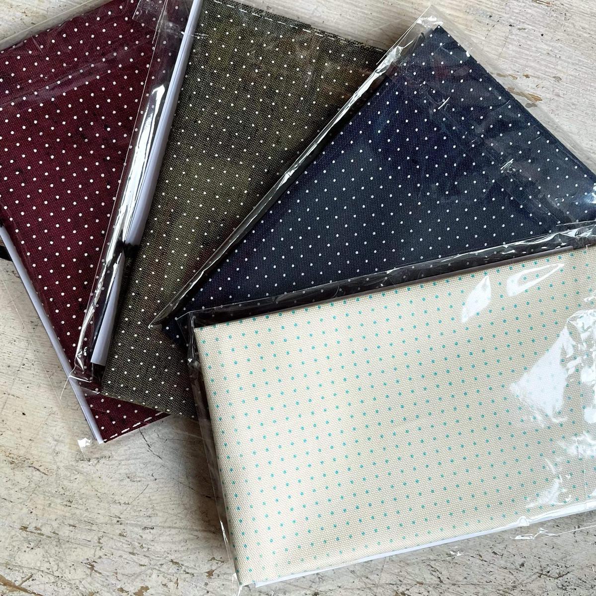 Sashiko Dot Grid Stencil Fabric Panel (Hitomezashi)