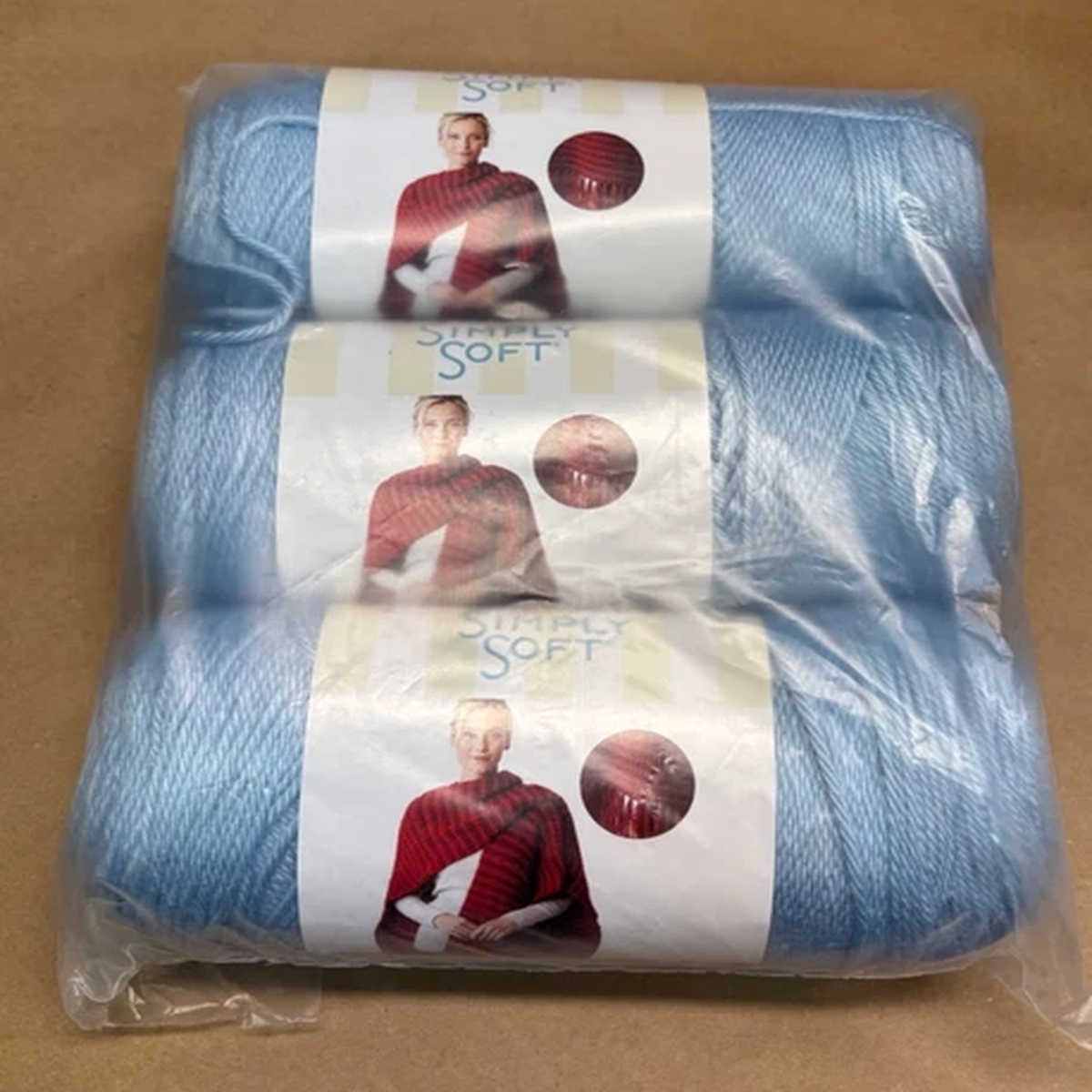 Yarnspirations Caron Simply Soft Soft Blue 100% Acrylic Yarn 3 Skeins Color 9712