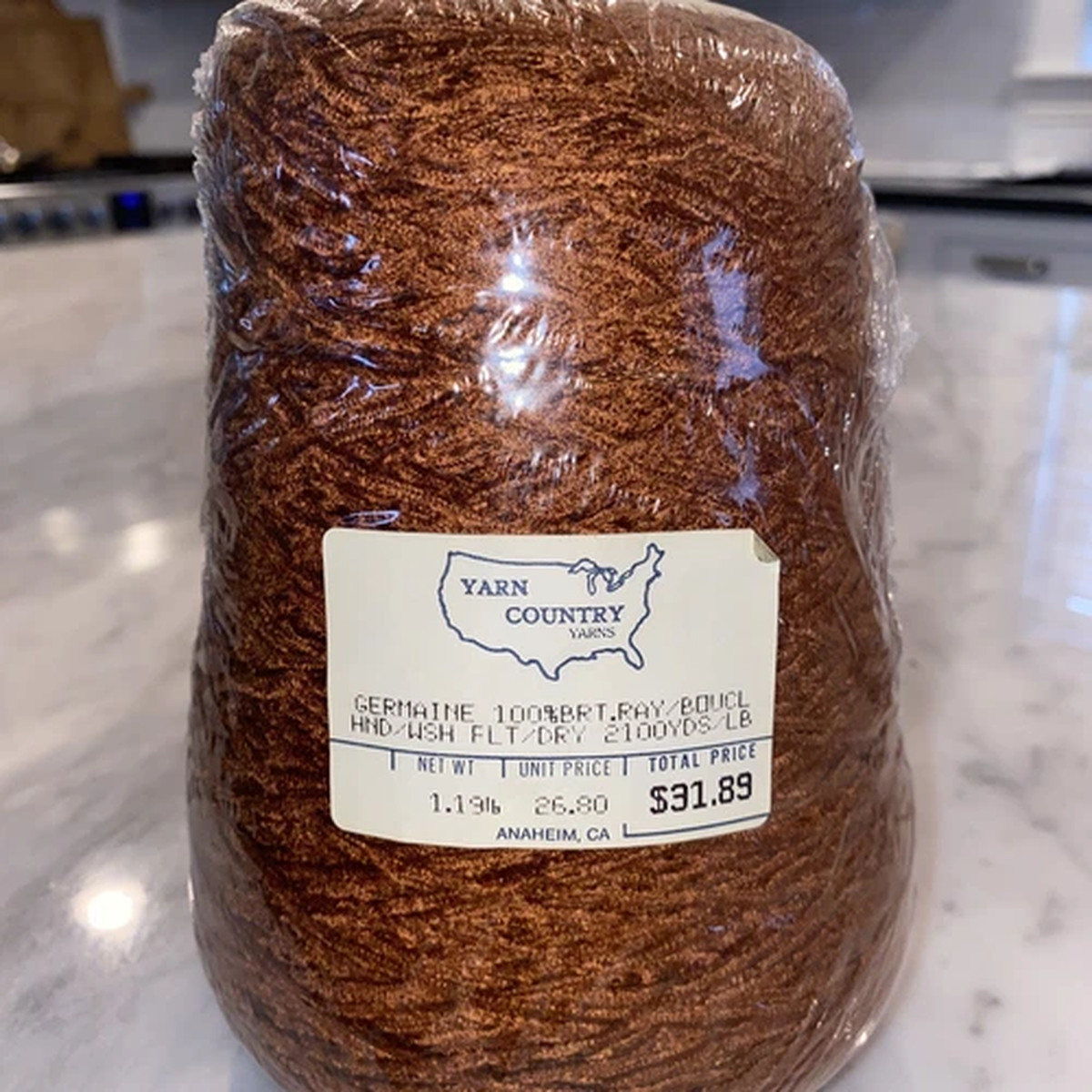 YARN COUNTRY YARNS Germaine 100%BRT/RAY/BOUCL HND/WASH FLT/DRY 2100YRDS