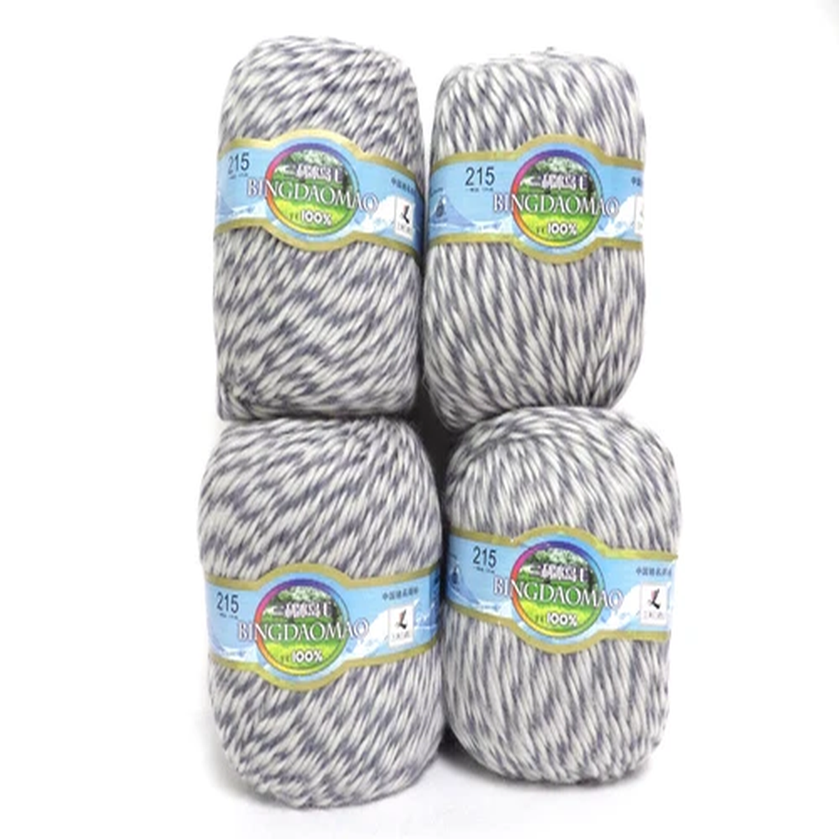 Yarn Place - Bingdaomao Worsted (4 Skeins/500g) Ivory and Gray 02-110