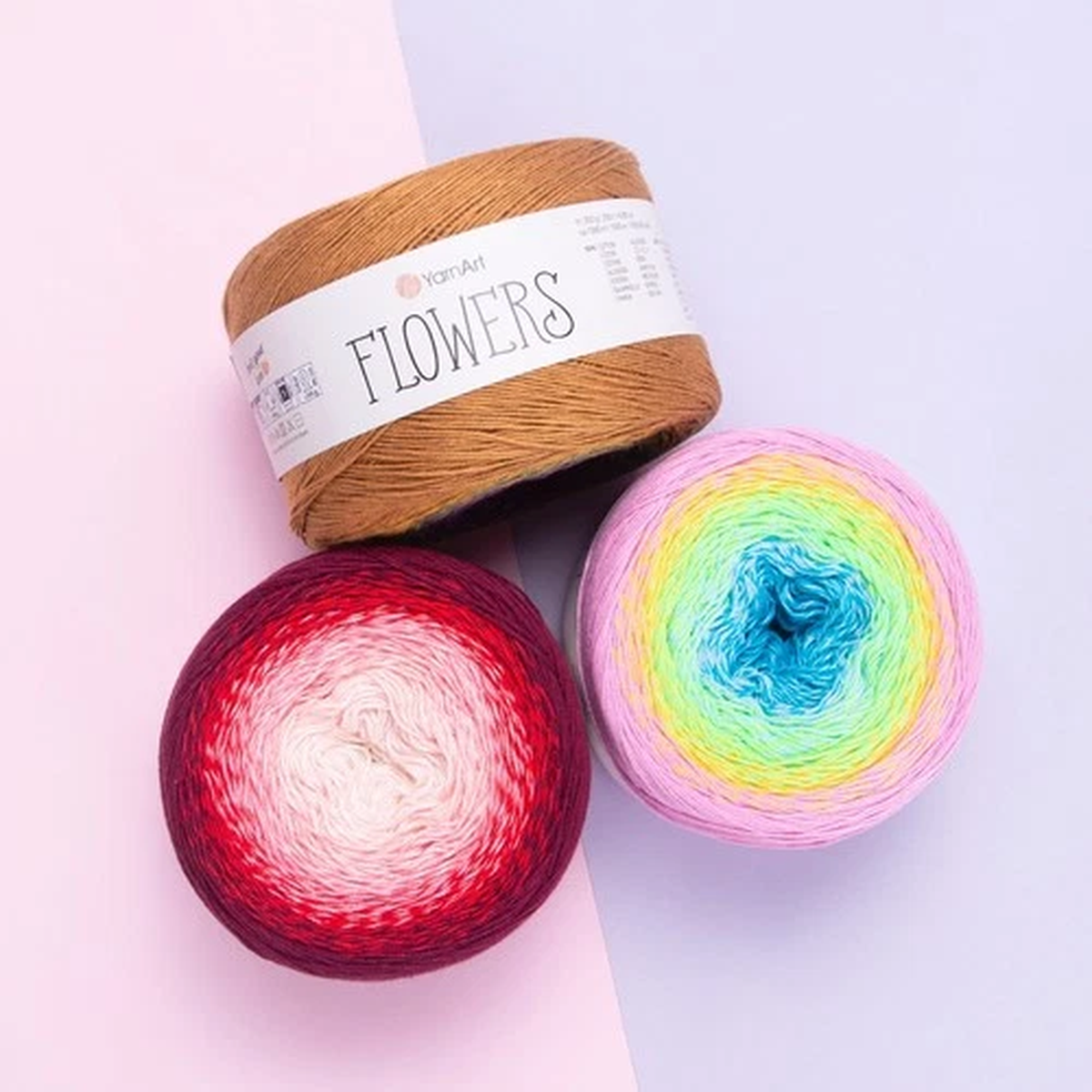 YarnArt Flowers Gradient Cake 55% Cotton 45% Acrylic 250gr 1094yds