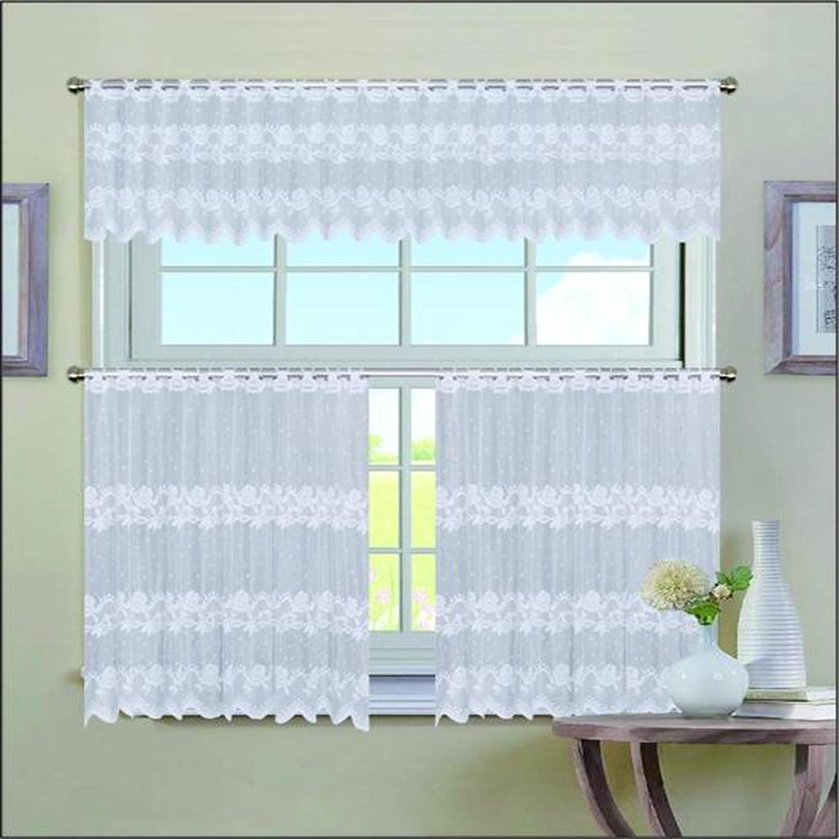3pc Cafe Curtain Set, Rose
