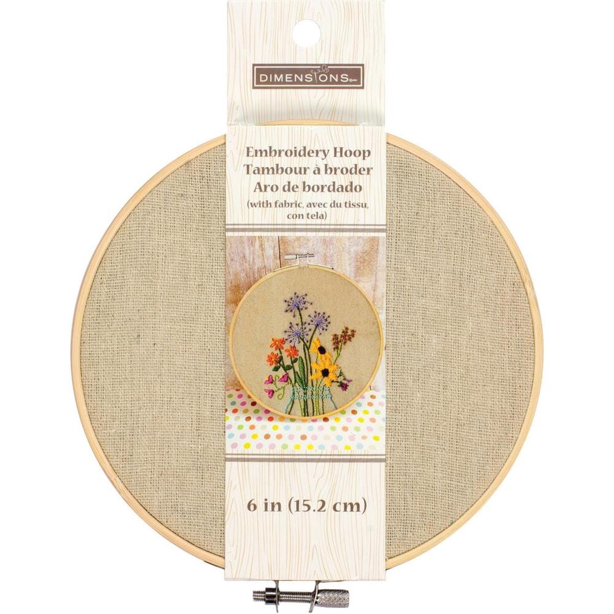Dimensions 15cm (6") Embroidery Hoop w Pre-Mounted Fabric